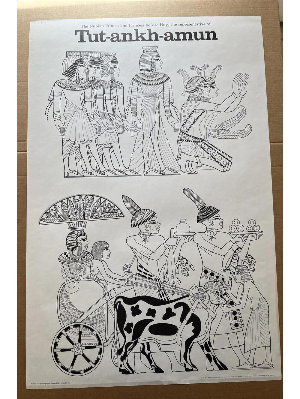 King Tut vintage poster Nubian princes and prince before huh Tutankhamen 1970s